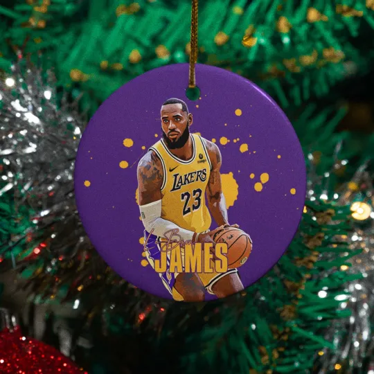 James Fans #23 Ceramic Christmas Ornament - Los Angeles Tribute Holiday Keepsake