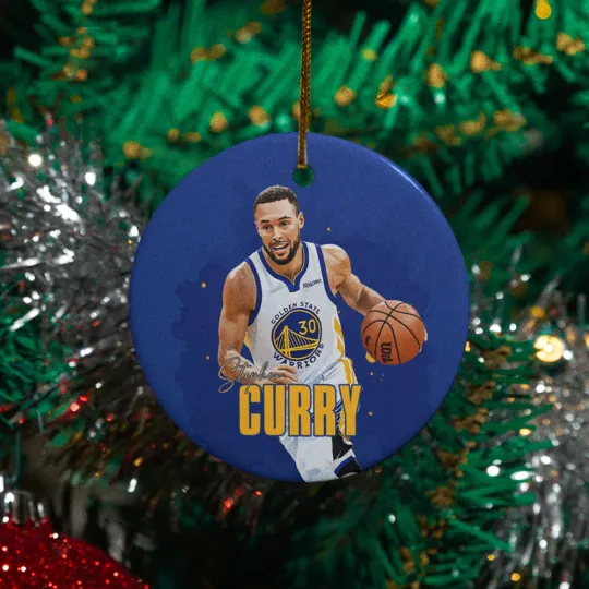 Discover Stephen Curry Ceramic Christmas Ornament - Golden State Tribute Holiday Keepsake