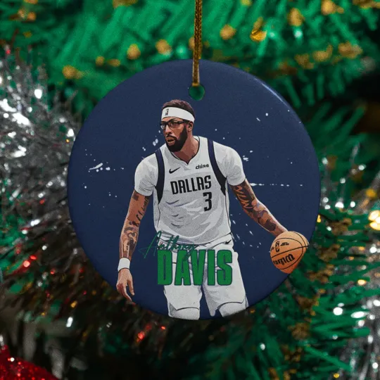 Discover Anthony Davis #3 Fans Design Ceramic Christmas Ornament - Dallas Tribute Xmas