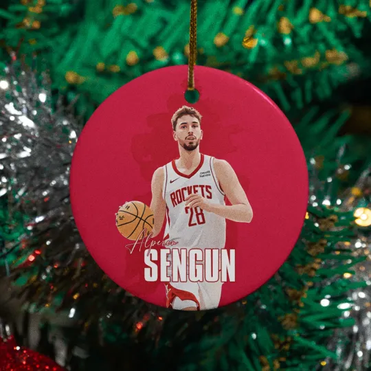 Alperen Sengun #28 Inspired Ceramic Christmas Ornament - Houston Fans Keepsake