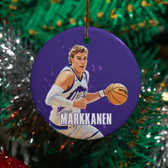 Discover Lauri Markkanen Inspired Design Ceramic Christmas Ornament - Utah Fans Tribute