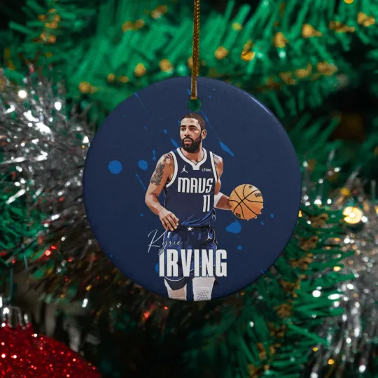 Discover Kyrie Irving #11 Fans Ceramic Christmas Ornament - Dallas Sport Tribute Keepsake