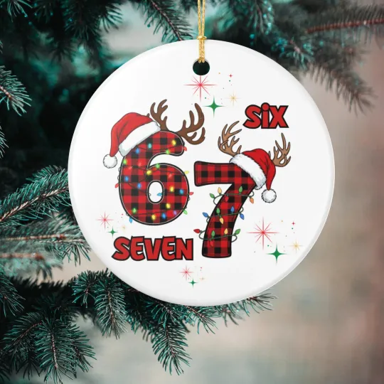 Discover 6-7 Ceramic Christmas Ornament 67 Holiday Keepsake Six Seven Christmas Humor
