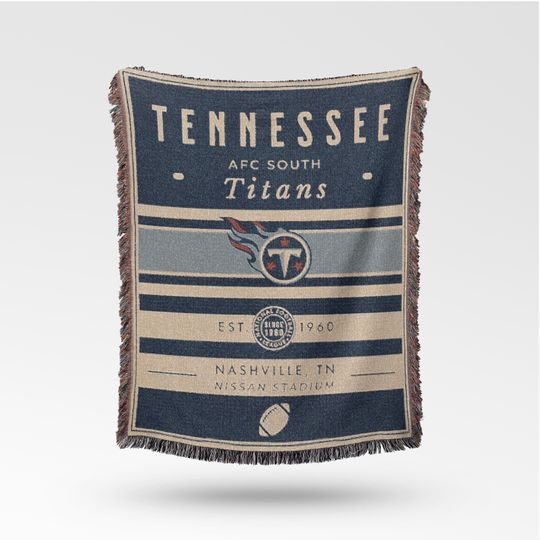 Discover Vintage Tennessee Titans Woven Blanket / Retro Football Throw / football Team Decor / Classic Football Fan Gift