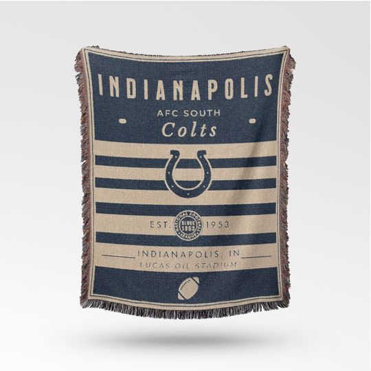 Discover Vintage Indianapolis Colts Woven Blanket / Retro Football Throw / football Team Decor / Classic Football Fan Gift