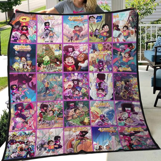 Discover Personalized Steven Universe Quilt Blanket, Lover Steven Universe Fleece Blanket, Cartoon Bedding Blanket, Christmas Blanket.