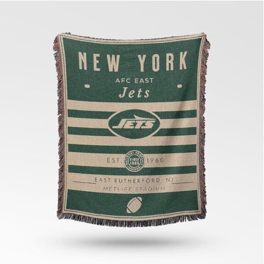 Discover Vintage New York Jets Woven Blanket / Retro Football Throw / football Team Decor / Classic Football Fan Gift