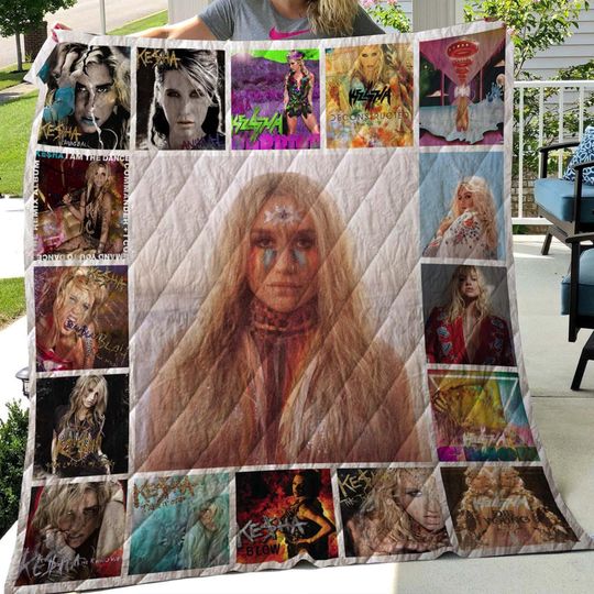 Discover Personalized Kesha Music Quilt Blanket, Lover Kesha Fleece Blanket, Kesha Bedding Blanket, Thanksgiving Blanket, Christmas Blanket
