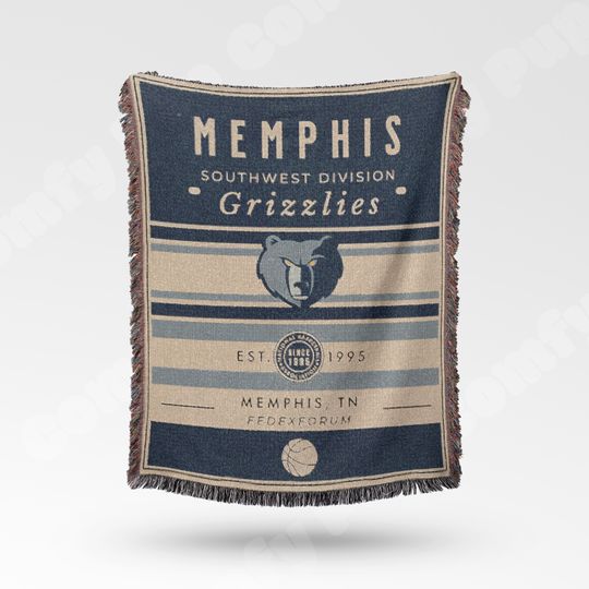 Discover Vintage Memphis Grizzlies Woven Blanket - NBA Team Decor and Fan Gift