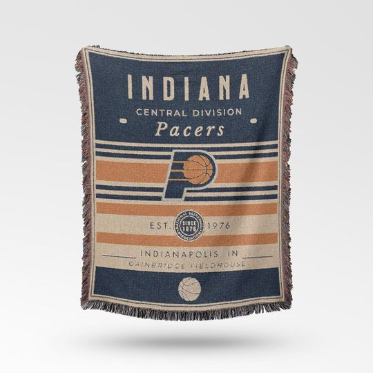 Discover Vintage Indiana Pacers Woven Blanket – Retro NBA Team Decor and Fan Gift