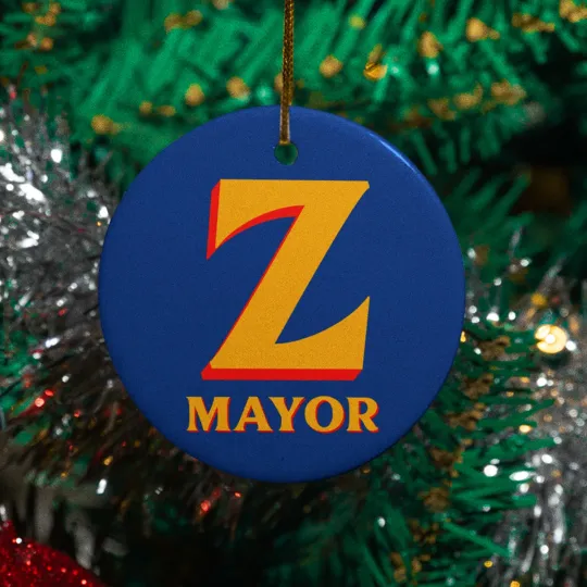 Discover Zohran Mamdani Z Mayor Ceramic Christmas Ornament - New York City Keepsake