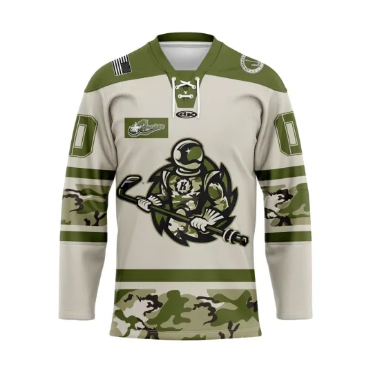 Discover Custom Fort Wayne Komets 2025/26 Military Appreciation Night Lace Hockey Jersey
