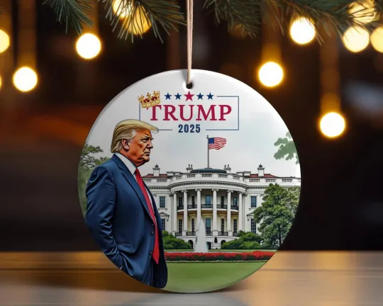 Discover Trump 2025 Christmas Tree Decor Ceramic Xmas Ornament Holiday Gift King Trump