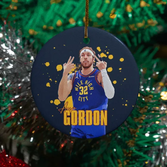 Discover Aaron Gordon #32 Inspired Ceramic Christmas Ornament - Denver Tribute Keepsake