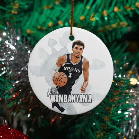 Victor Wembanyama #1 Fans Ceramic Christmas Ornament - San Antonio Tribute Xmas