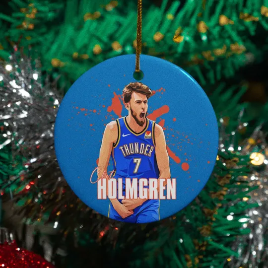 Discover Chet Holmgren #7 Inspired Ceramic Christmas Ornament - Oklahoma Tribute Keepsake