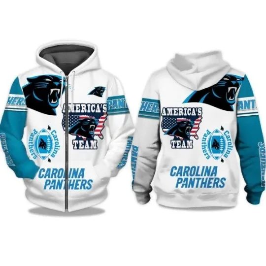 Discover Panthers America Team All Over Printed 3D Zipper Hoodie