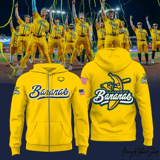 Discover Savannah Banana Limited Edition Yellow 3D Zipup Hoodie Unisex Fan Gift