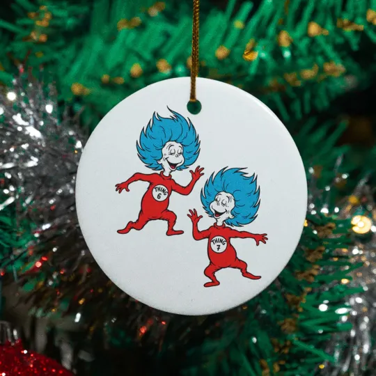 Discover Thing Twin Characters 67 Ceramic Christmas Ornament - Cartoon Six Seven Keepsake