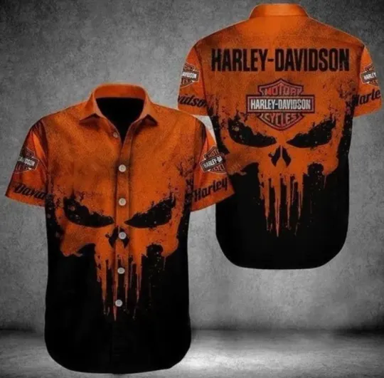 Discover Personalized Harley Motor Racing Davidson Casual Button Down Shirt Unisex Adults