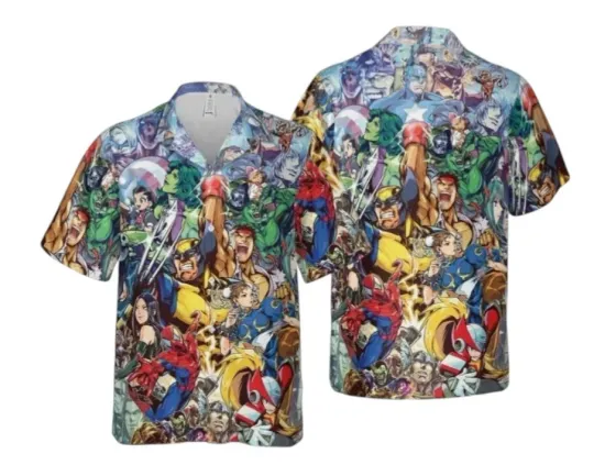 Discover Marvel vs Capcom Hawaiian Button Down Shirt Unisex Adults S-5XL