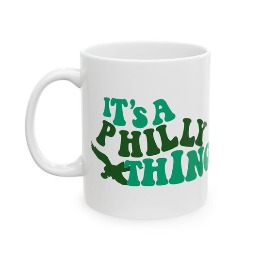 Discover Philly Eagles Football Ceramic Mug, Sports Team Fan Gift, Team Spirit Coffee Cup, Football Fan Drinkware, Eagle Fan Decor, Gift for Him,