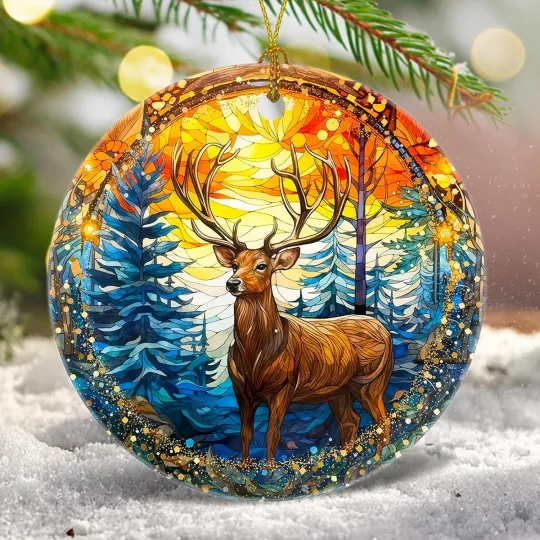 Discover Christmas Tree Decorations Deer Ornament, Smooth Ceramic Christmas Tree Ornament