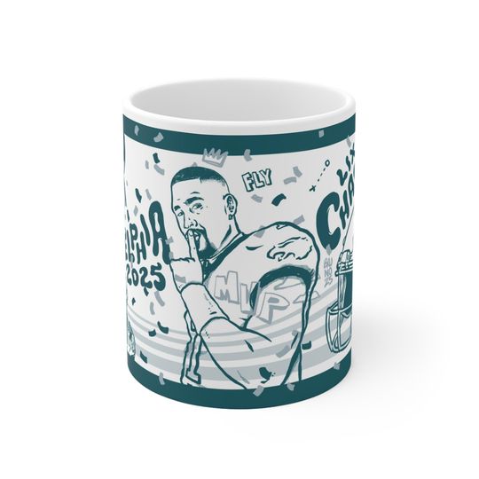 Discover Eagles Champions l Hurts MVP l 11oz Mug l Original illustrations and artwork by Brunofsky