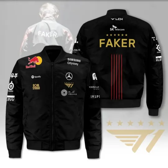 Discover T1 x Faker 2025 3D Bomber Jacket, Gift For Dad, Christmas Gift