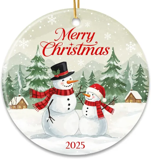 Discover Snowman Christmas Ornament 2025 - Merry Christmas Dated 2025 Ornaments for Tree