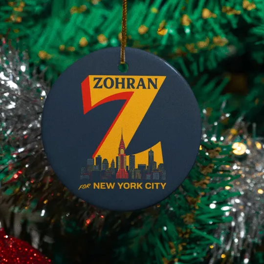Discover Zohran For New York City Ceramic Christmas Ornament - Mamdani Xmas Holiday Gift