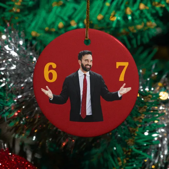 Discover Zohran Mamdani 6 7 Ceramic Christmas Ornament - New York Mayor Holiday Decor