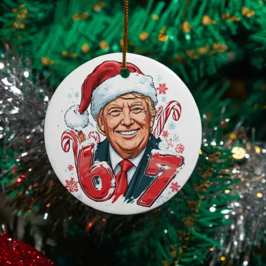 Discover Funny Donald Trump 6-7 Ceramic Christmas Ornament - Six Seven Design Keepsake
