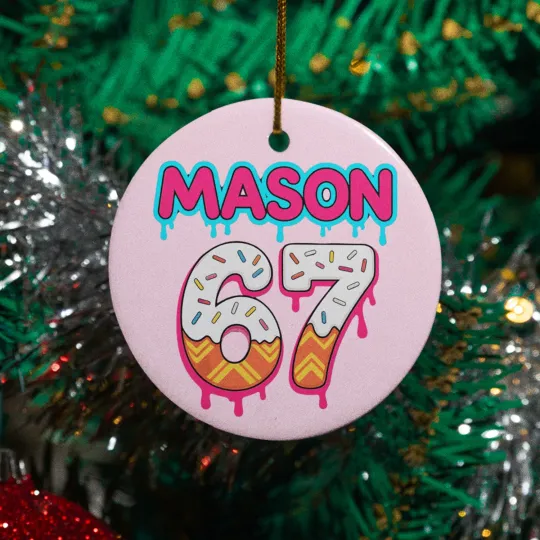 Discover Six Seven Mason 67 Ice Cream Drip Ceramic Christmas Ornament Xmas Holiday Gift
