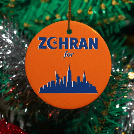 Discover Zohran Mamdani For New York City Ceramic Christmas Ornament Holiday Keepsake