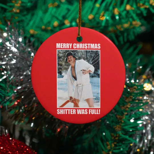 Merry Christmas Ceramic Ornament - Funny Tank Was Full Cousin Eddie Keepsake