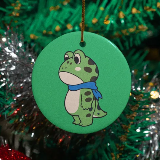 Portland Frog Resist Meme Ceramic Christmas Ornament - Funny Anti Trump Keepsake