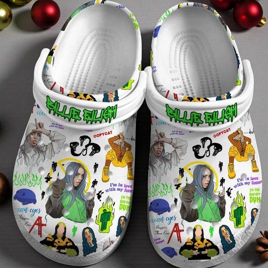 Billie Eilish Crocs Shoes, Music Star Crocs, Footwear Men Women, Lightweight Casual Crocs Slip-ons, Fan Gift