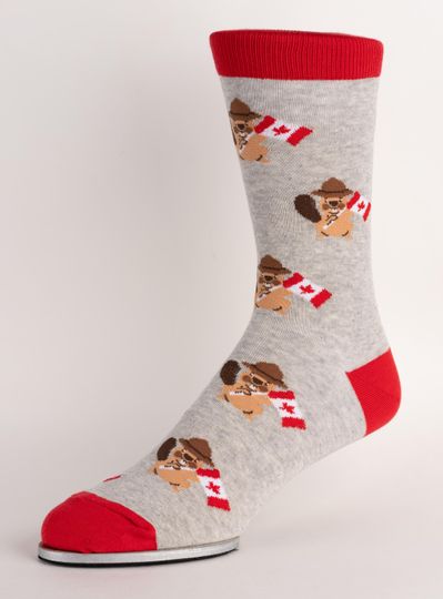 Discover Canada Beaver Flag Men’s Socks, Maple Leaf Canadian Socks, Funky Groom Crazy Socks