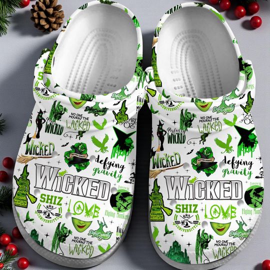 Wicked Music Crocs Crocband Clogs Shoes, Christmas Gift for Kids Men Women, Holiday Crocs