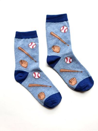 Discover Kids' Baseball Crew Socks, Fun, Cool, Crazy, Funky Socks