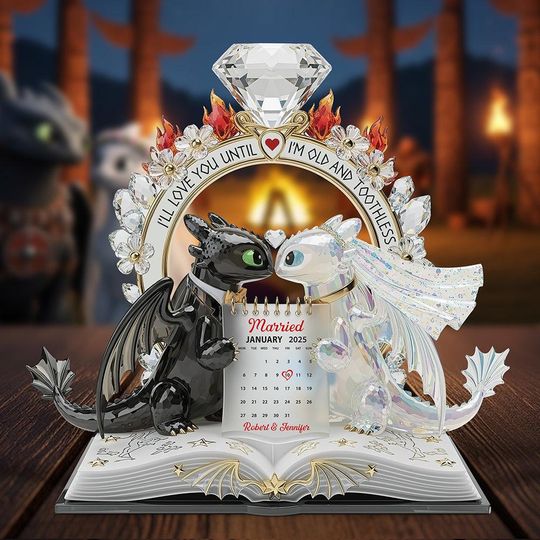 Discover Custom Dragon Couple Acrylic Plaque | Personalized Dragon Gift for Couples | Anniversary Fantasy Decor