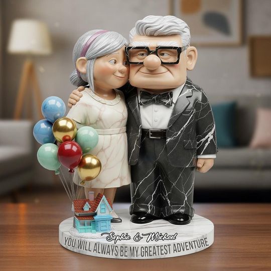 Custom Old Couple Carl Ellie Acrylic Plaque  Personalized Up Movie Inspired Gift, Anniversary Gift for Husband Wife, Romantic Home Decor