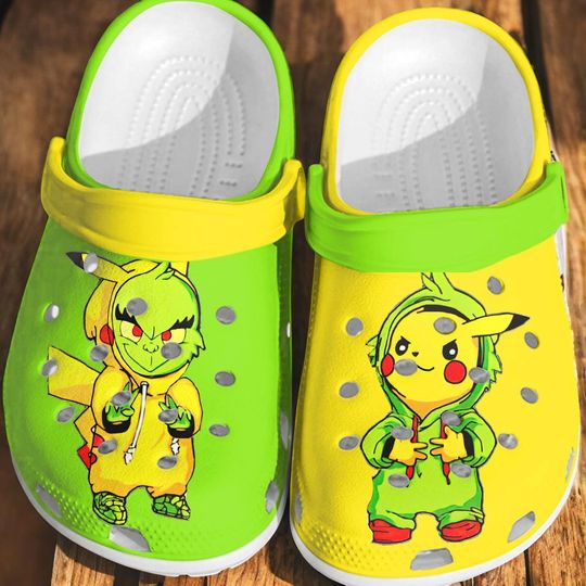 Discover funny character in Pika Clogs Shoes, Mismatched funny character Christmas Crocs Clogs, Slippers For Kid Adults, Funny Gift