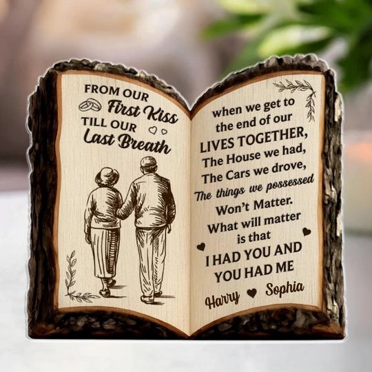 Discover Personalized Acrylic Book Plaque  Anniversary Gift for Couple