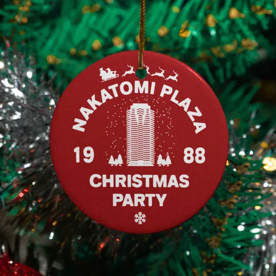 Discover 1988 Holiday Office Tower Party Design Ceramic Ornament – Retro Holiday Design