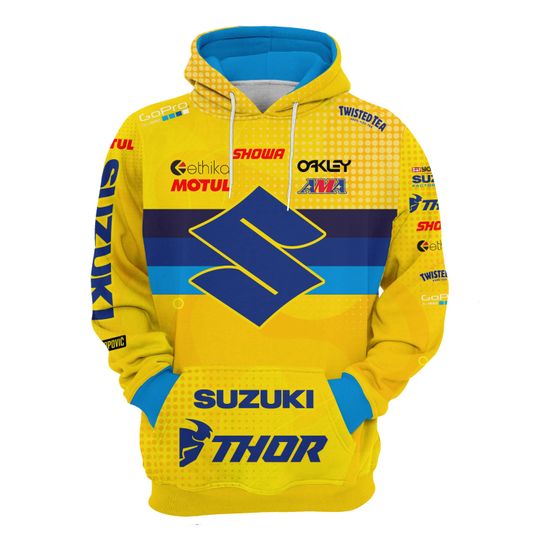 Discover Suzuki Racing 3D Hoodie Motorcycle Custom Biker Sweatshirt Streetwear Apparel