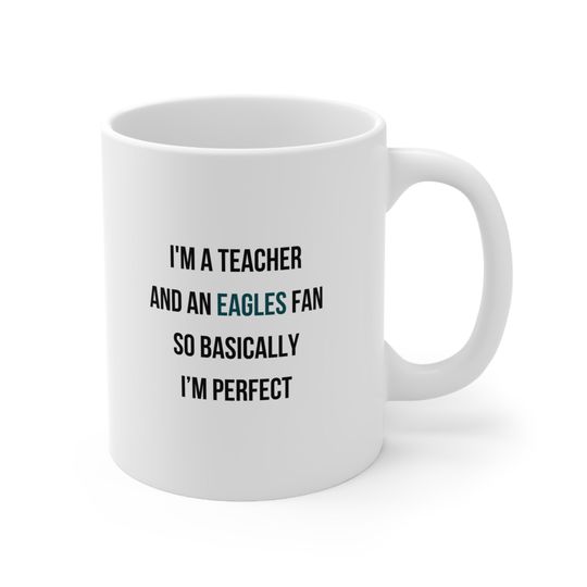 Discover Teacher Coffee Mug, Philadelphia Eagles Fan Coffee Mug, Teacher and Eagles Fan Mug, Gift for Eagles Fan Teacher, Eagles Fan Teacher Mug