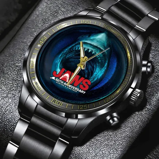 Discover Jaws 50th Anniversary Black Stainless Steel Calendar Watch