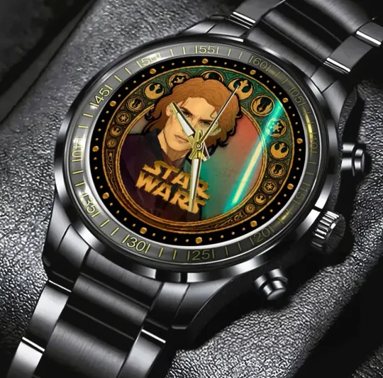 Discover Star Wars Black Stainless Steel Calendar Watch for Fans